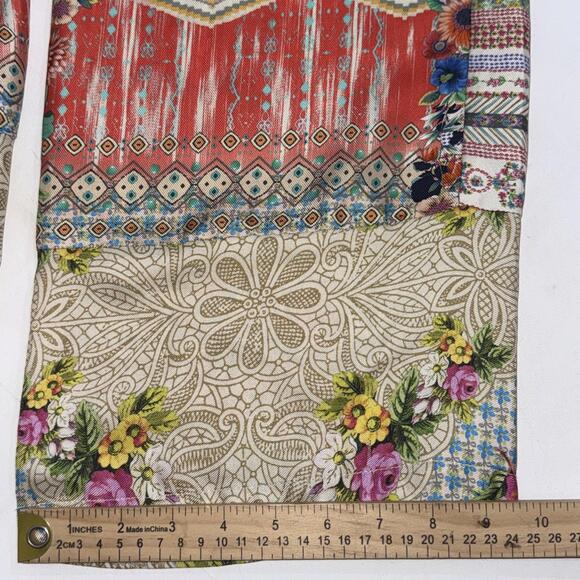 Johnny Was Zastone Womens Pant Sz S Silk Wide Leg Pants BOHO Floral Pockets FLAW - Picture 13 of 15
